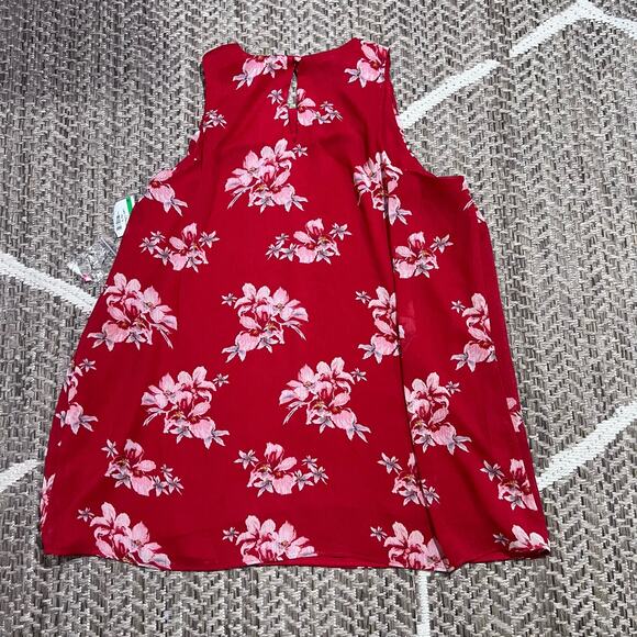 Vince Camuto Red High Neck Floral Blouse sz Small - Picture 5 of 5